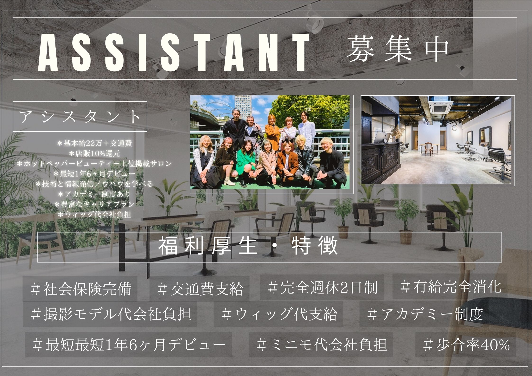 【池袋駅】≪最大月給85万円≫≪客層20代メイン≫綺麗に魅せるカラーがウリの人気サロン！様々なキャリアプランがあり、将来を見据えて働くことができる環境です！「hair design Verda（ヘアサロンヴェルダ）」からスタイリスト（美容師）の求人☆★