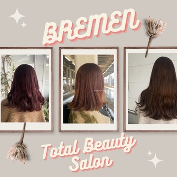 【綾羅木駅】≪日曜日のお休みあり・社会保険完備・トータルビューティー・平均退勤時間19時台≫高品質な薬剤を準備しお客様に丁寧な対応を行います！スタイリストデビューは最短1年のトータルビューティーヘアサロン「BREMEN（ブレーメン）」からアシスタント（美容師）の求人☆★