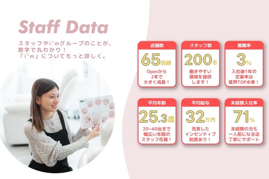 【大宮】アイブロウ専門店、店舗数NO.1◆平均月給34万円・社保完備・有給100％消化◆抜群の待遇を用意しています！最先端の技術が提供できるまつパ、アイブロウの専門店！充実の研修により安心して技術を学ぶ事ができます！「マツパもできるアイブロウサロン 大宮東口店（マツパモデキルアイブロウサロンオオミヤヒガシグチテン）」からアイブロウリストの求人☆☆