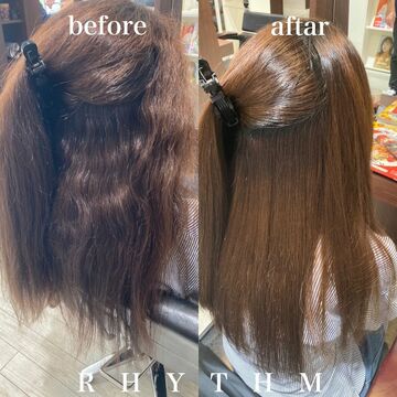 【大橋】≪月給17万円スタート≫しっかりレッスンを学べるので自信を持ってスタイリストデビュー出来ますよ！温かい雰囲気のオーナーさんとスタッフさんが在籍している地域密着型×少人数制のヘアサロン「RHYTHM（リズム）」からアシスタント（美容師）の求人☆★